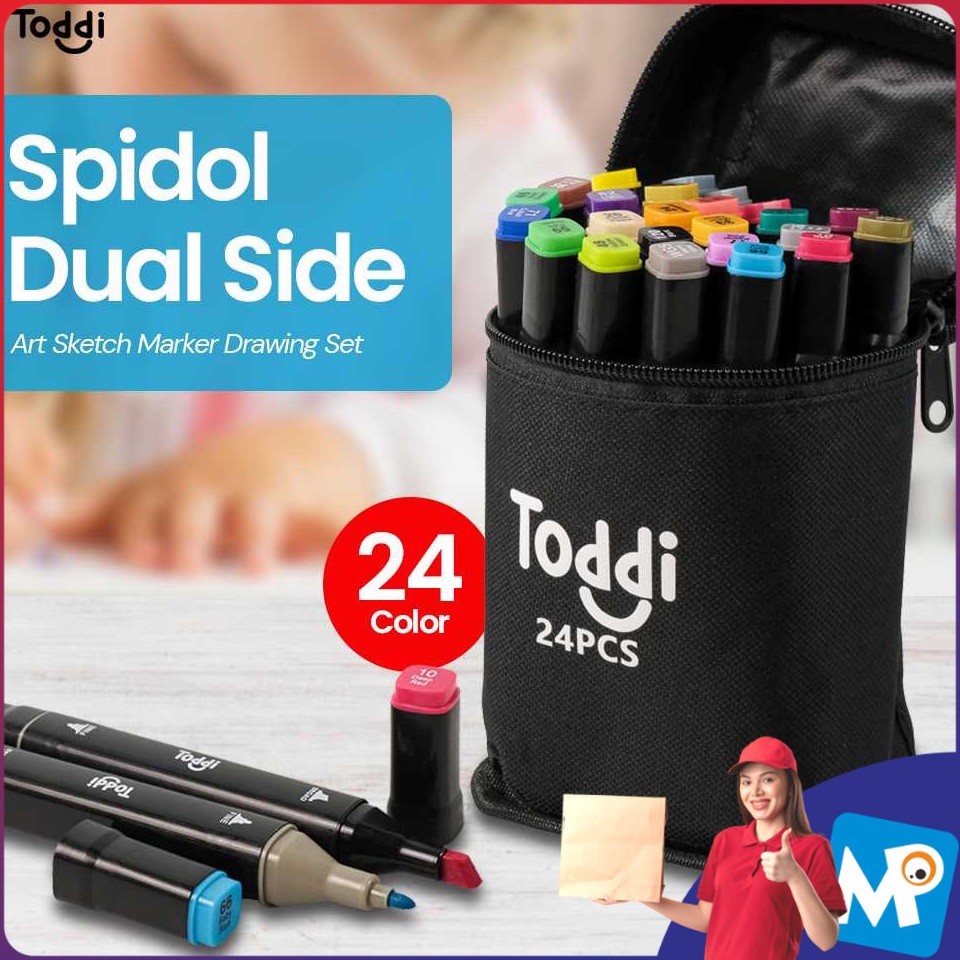 

KODE O76P Toddi Spidol Dual Side Fine Art Brush Art Marker Set CY6