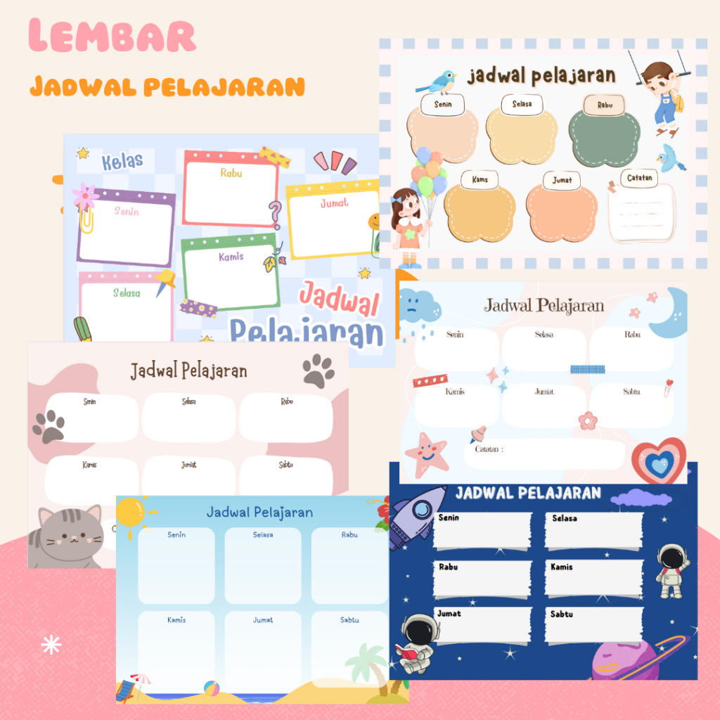 

Jadwal pelajaran mini anak sekolah AESTHETIC