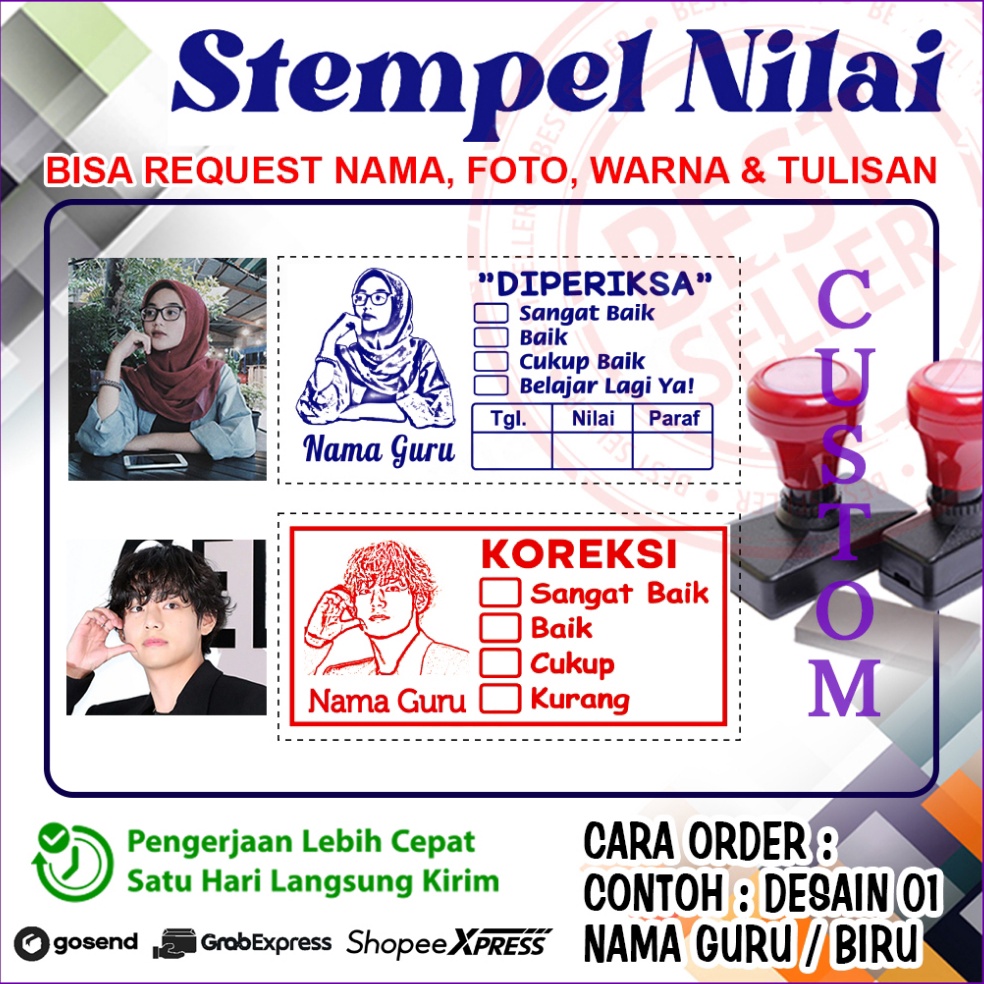 

KODE H82J Stempel Nilai Guru Penilaian Koreksi Checked Reward