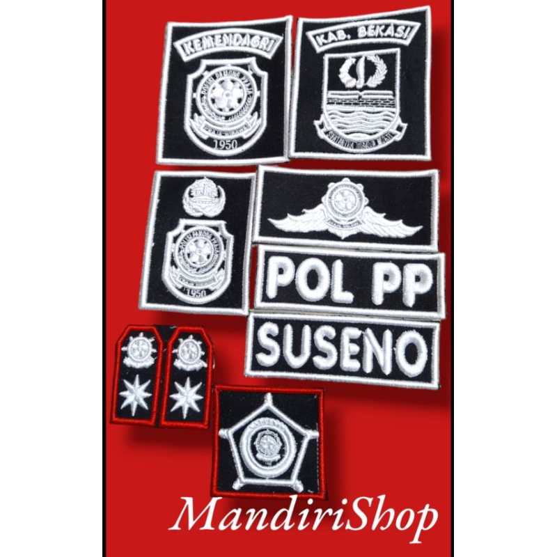 pol Pp Satpol Pp Bordir Timbul Putih