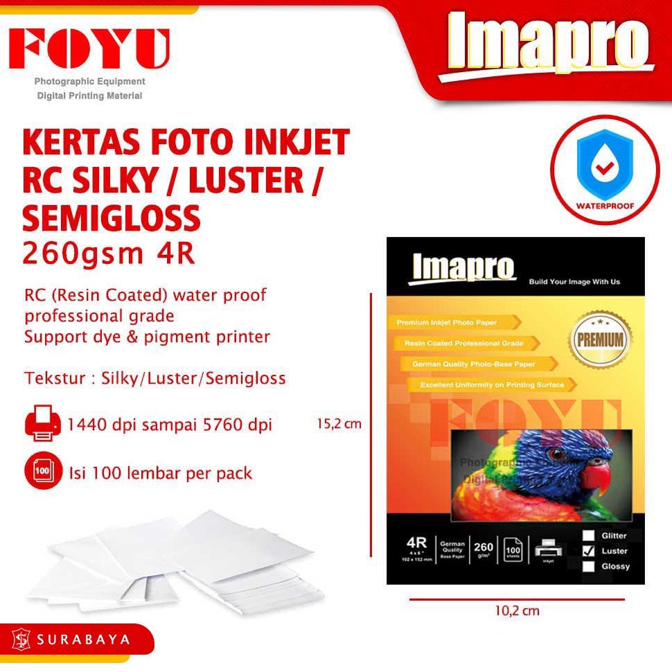 KODE U66F Kertas Cetak Foto Picture Photo Paper Sheet Lembaran Mesin Printer Inkjet Epson D53 Photob