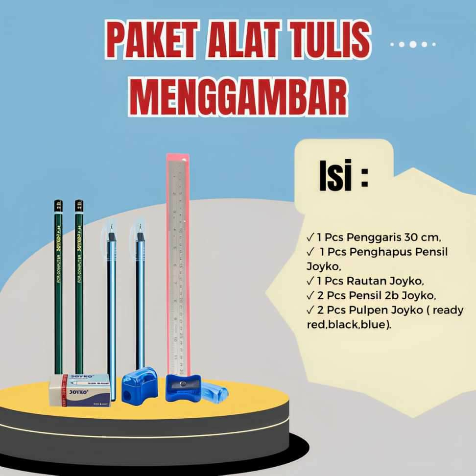 paket ATK lengkap utuk menggambar