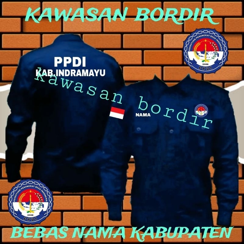 Terbaru kemeja PPDI seragam PPDI baju PPDI pdh PPDI bisa pakai nama kabupaten full bordir..