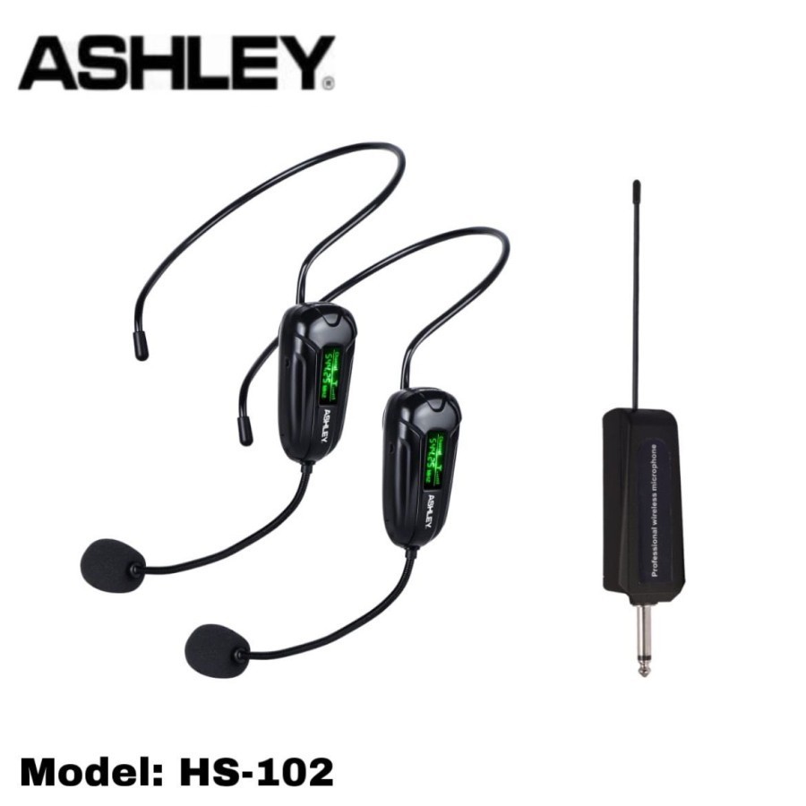 Mic Wireless Ashley HS-102 Original Mic Bando Ashley HS102 Microphone Headset