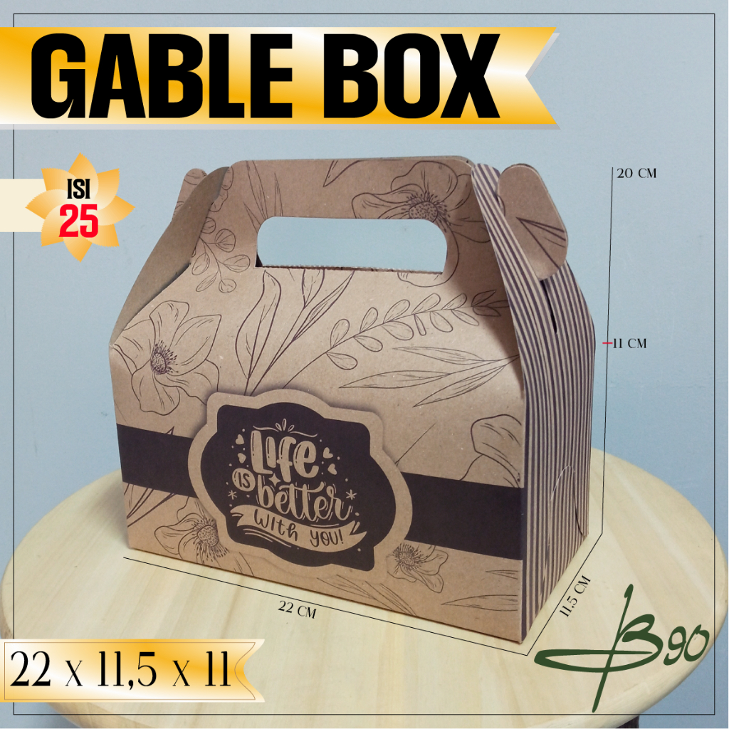

Gable Box Jinjing Motif 22X11,5X11 CM25 pcs