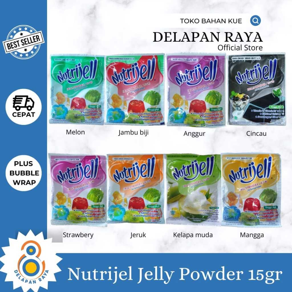 

NUTRIJELL JELLY POWDER PUDING SERBUK INSTANT PLAIN COKLAT 15gr -8Raya