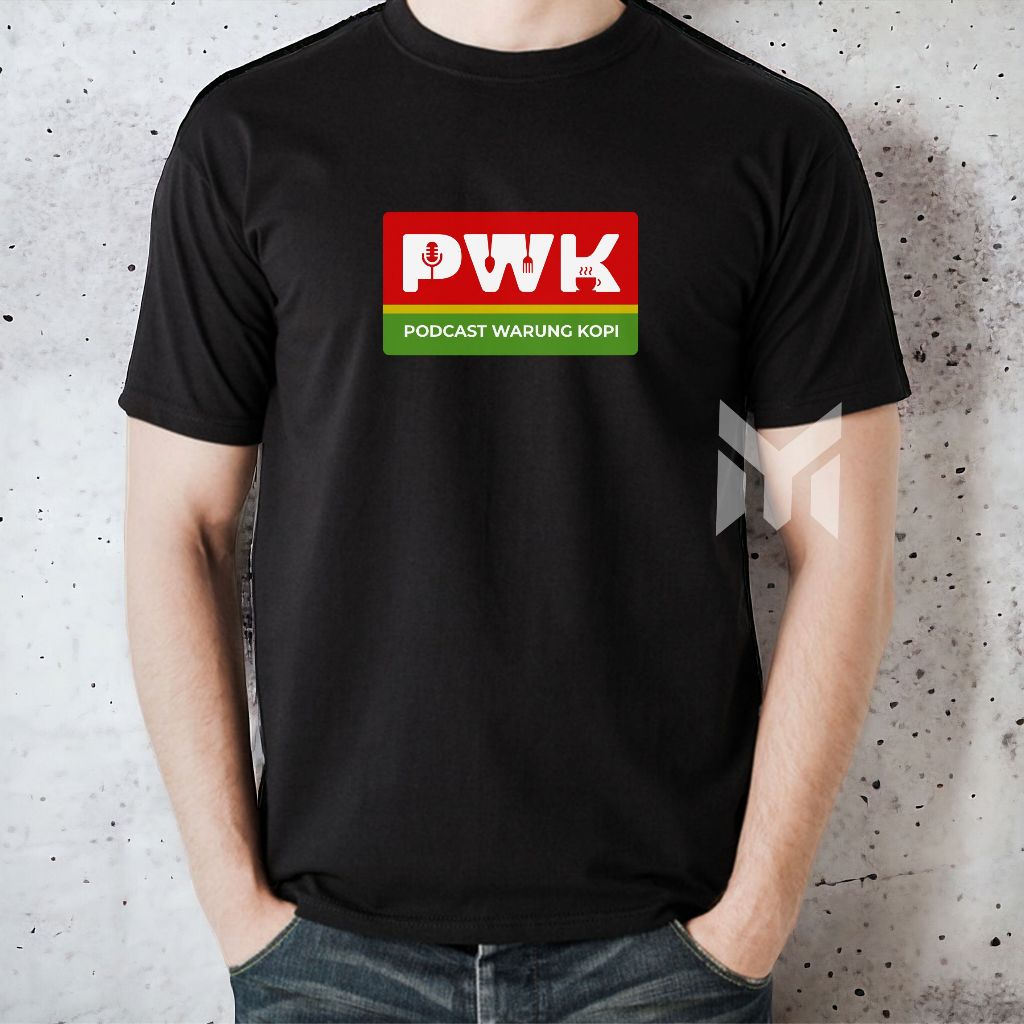 Kaos Distro Pria Wanita PWK PODCAST WARUNG KOPI PRAS TEGUH