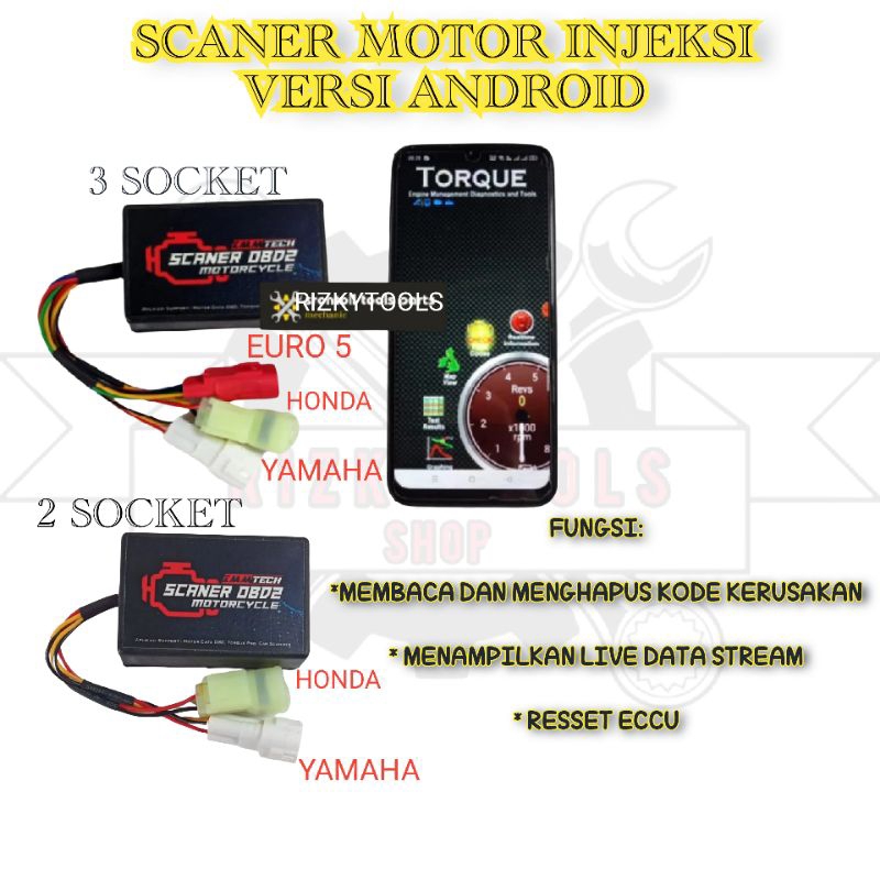 scaner motor injeksi model android scaner obd 2 motor fi termurah