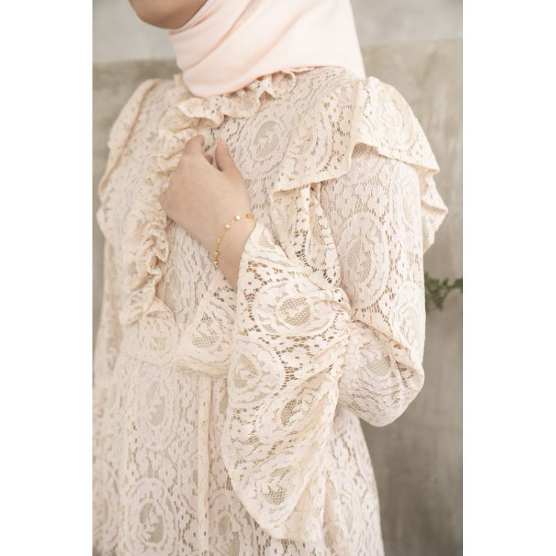 SAMBINOE X SHELLA ALAZTHA Shella Dress Alaztha Dress Brukat Dress Brokat Dress Brukat Lace Vintage D