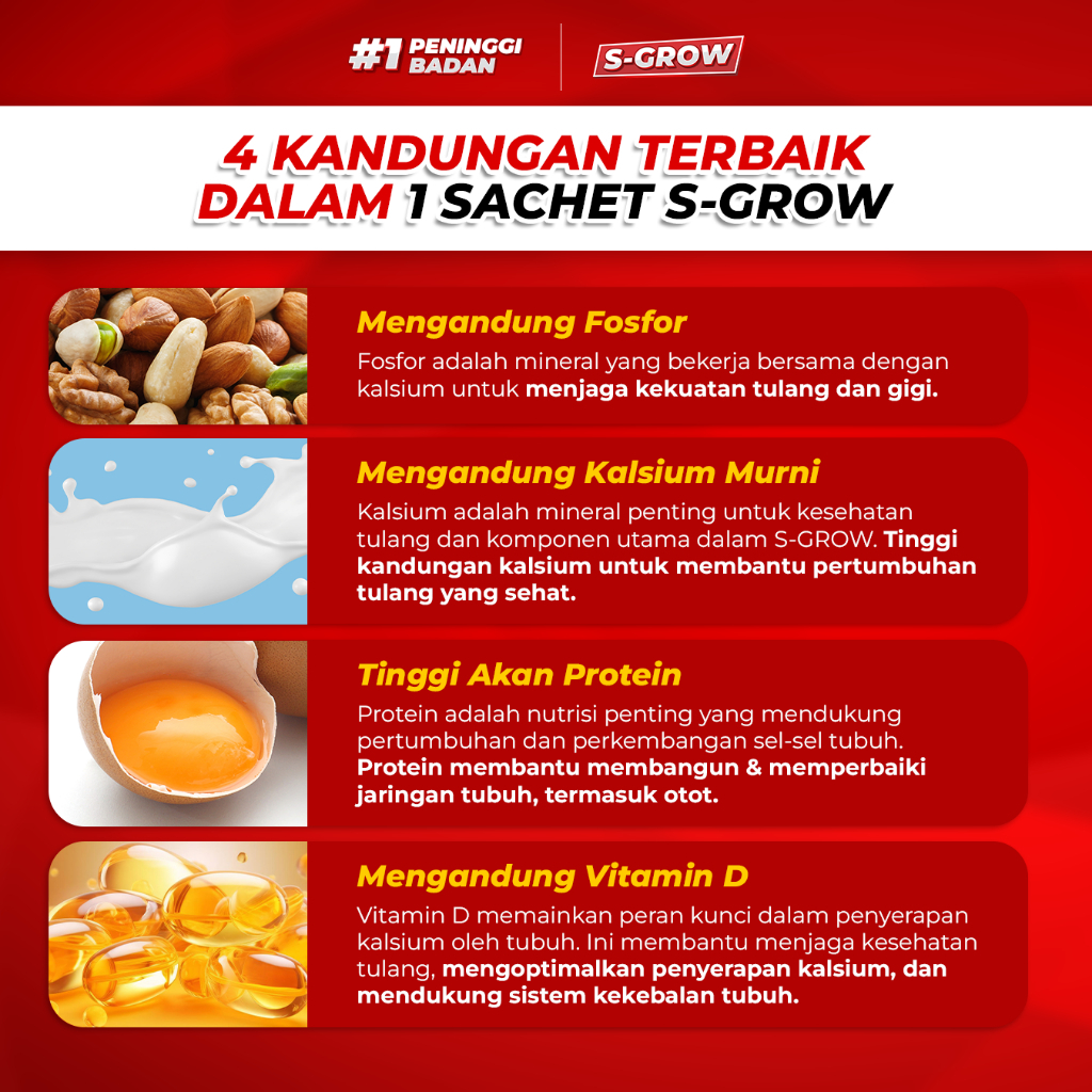

SGROW Susu Peninggi Badan Terbaik Untuk Remaja Dan Dewasa 1 SACHET - S GROW Peninggi Badan S-GROW