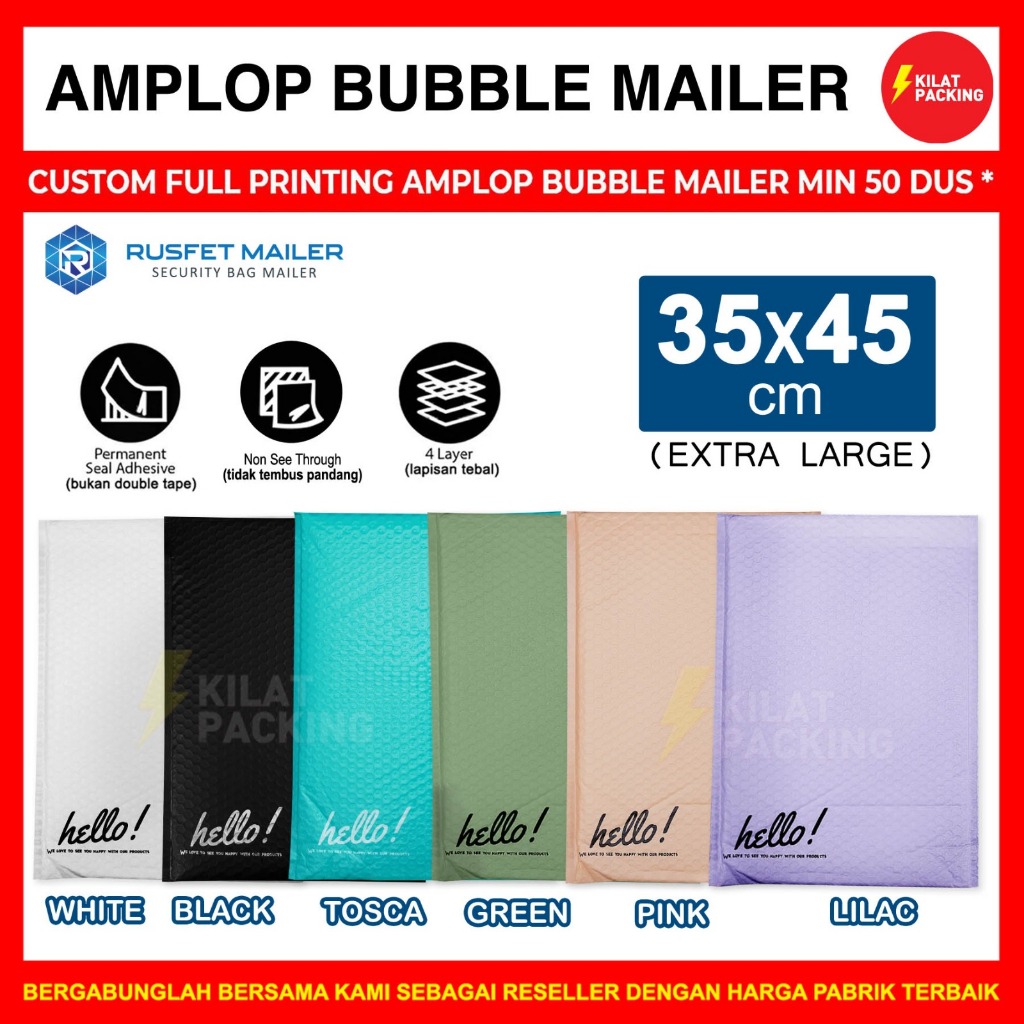 

Amplop Bubble Packing Bubble Mailer Envelope Bag 35x45cm rusfet satuan