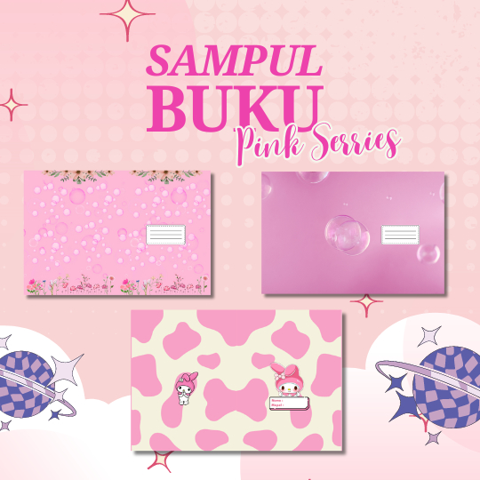 Sampul Buku Pink Serries | Sampul Buku Anak Aestetic | Sampul Buku Custom | Lucu | Sampul Buku Simpe