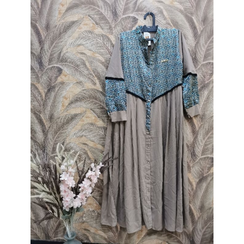 Gamis saci mode rijek (kancing/noda)