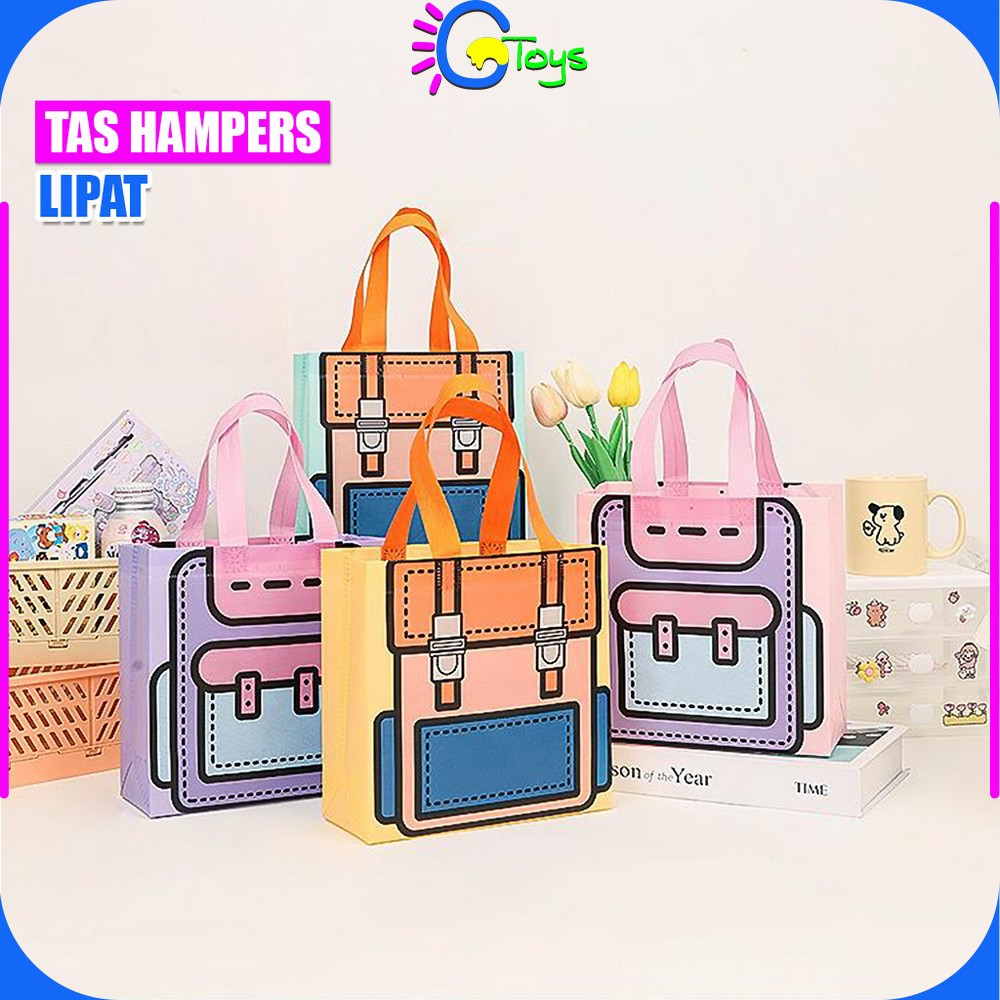 

CR-T59 Tas Hampers Non Woven Anti Air Motif Tas Sekolah Lucu Uk. 22x22x9cm Goodie Bag / Hand Bag Ulang Tahun Snack Bag Packaging Lipat Eco Friendly Bag