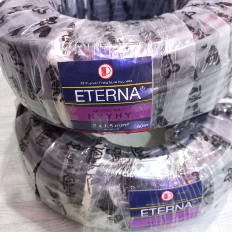Kabel Eterna Serabut 2x1,5 NYYHY 1 Roll 50 Meter Original