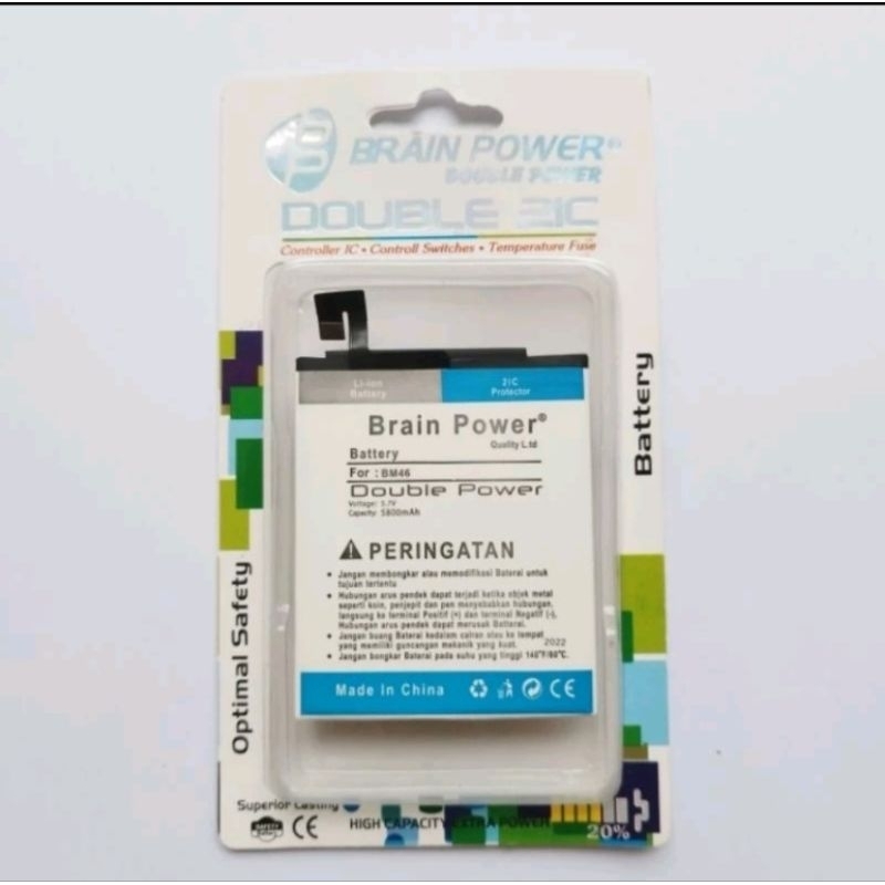 BATERAI BATRE BATTERY XIAOMI REDMI NOTE 3 3PRO BM46 BM 46 DOUBLE POWER BRAIN POWER