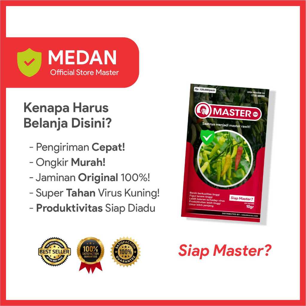 Benih Bibit Cabe Rawit - MASTER - 1750 butir - Medan