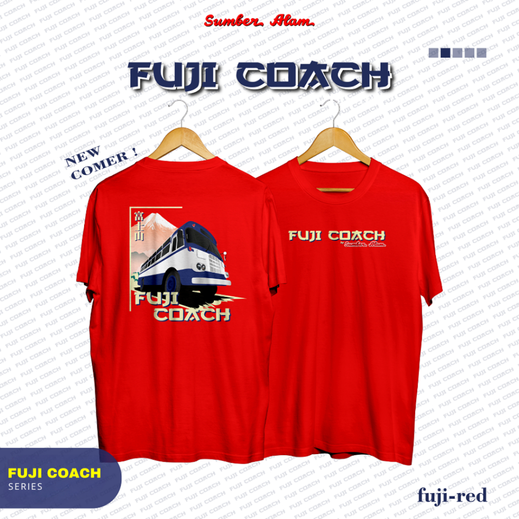 Kaos Merah Nissan Fuji Coach Bismania Sumber Alam Baju Komunitas Bus Kualitas Distro Premium Origina