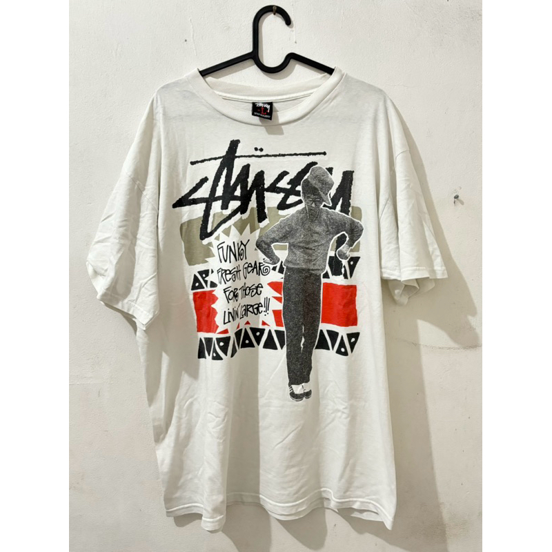 Kaos Stussy Funky Fresh Gears For Those Livin Large 90s T-Shirt