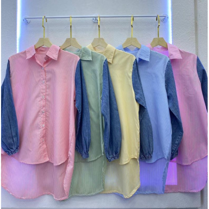 GAMIS WANITA KEMEJA JEANS SALUR(ZZ)