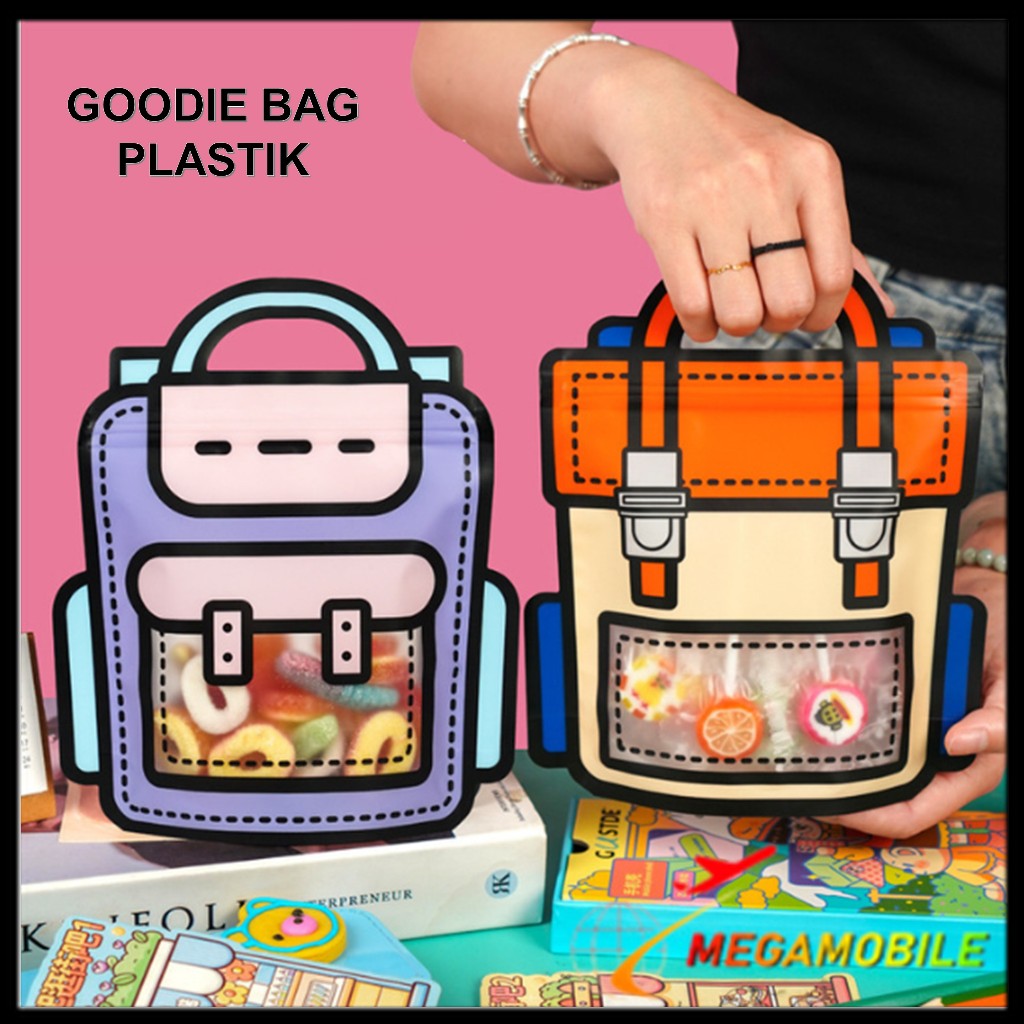 

MM Tas Hampers Snack Ulang Tahun Anak Bungkusan Plastik Cookies Goodie Bag Plastik Standing Pouch 2D Ulang Tahun Anak Motif Tas Ransel Plastik Bingkisan Makanan Lucu Pesta Perayaan