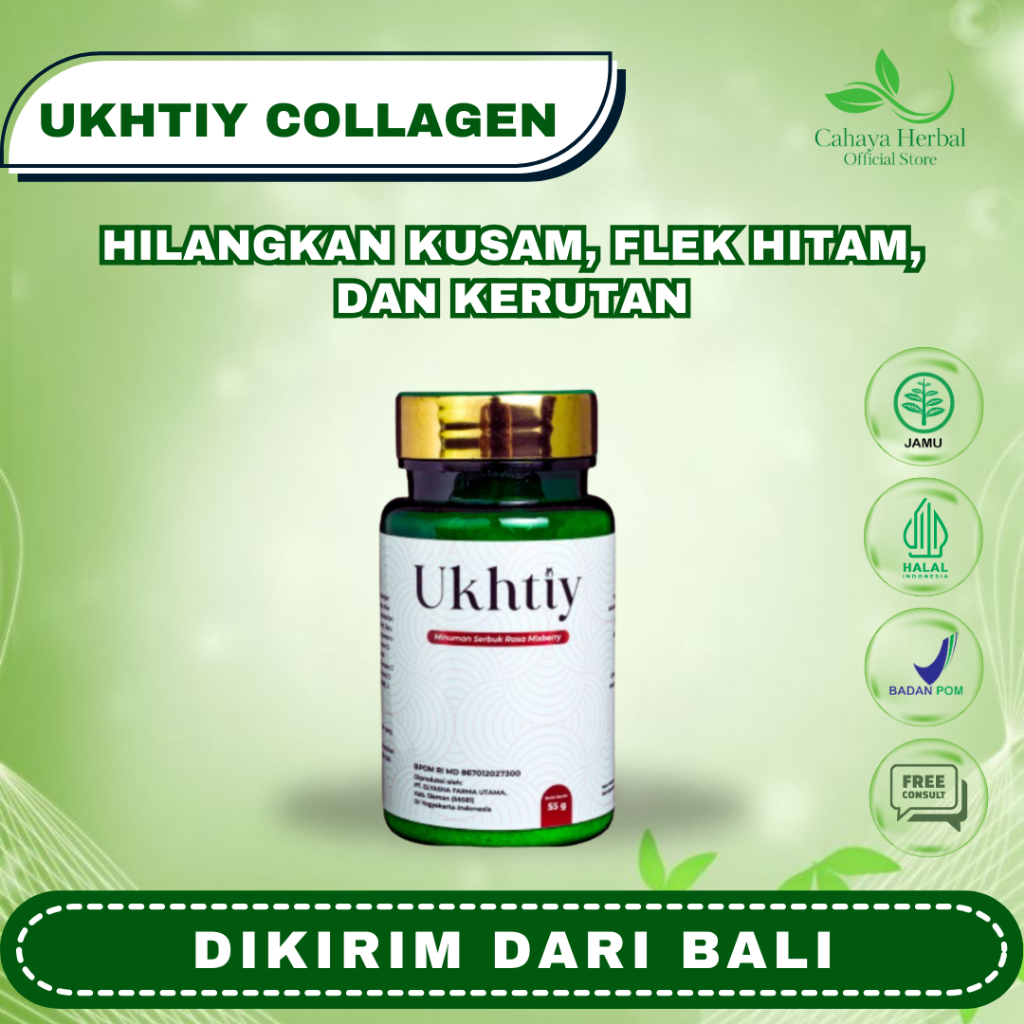 Kolagen UKHTIY - Suplemen Kulit No. 1 di Indonesia 3X Lebih Ampuh Memutihkan dan Mencerahkan Seluruh