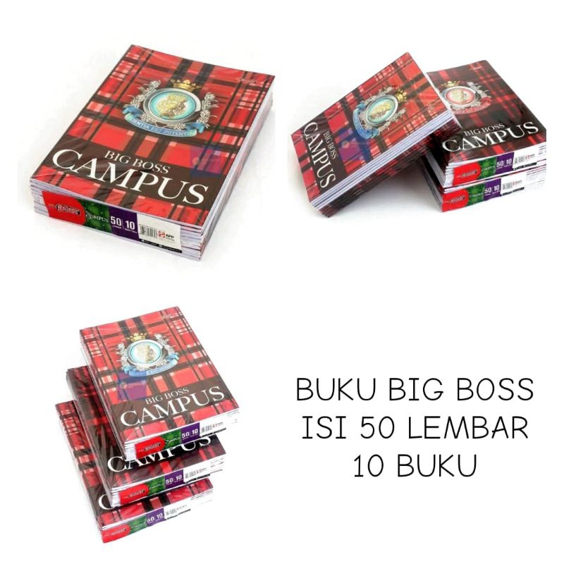 

buku tulis big boss campus isi 50 lembar (10 pcs buku)