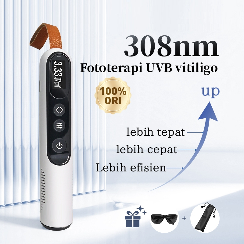ORIGINAL 100% UVB vitiligo psoriasis lampu LED cahaya excimer 308 nm portable