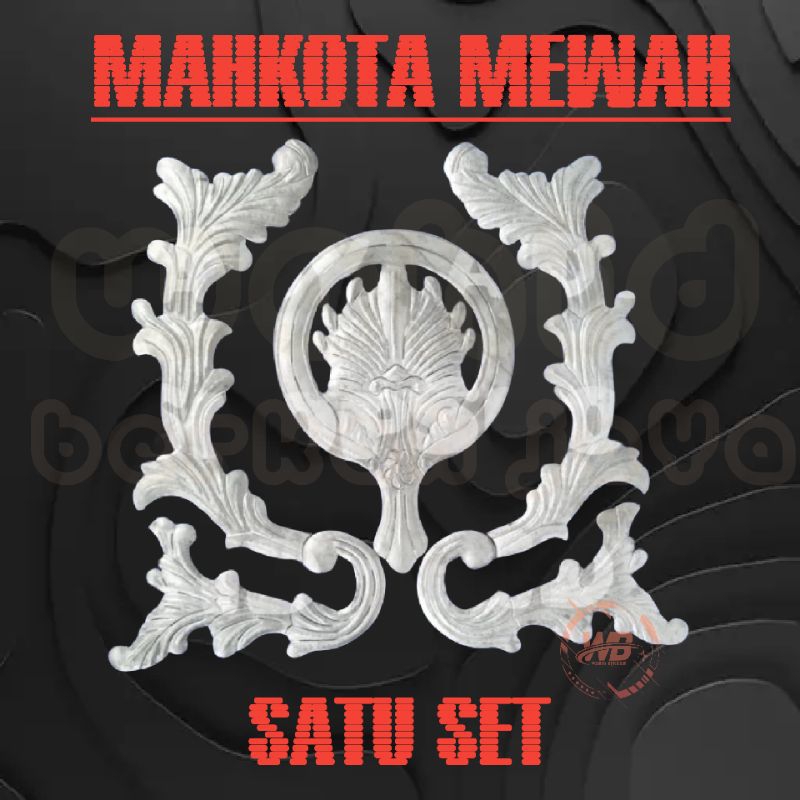 SATU SET ORNAMEN MAHKOTA MEWAH , AKSESORIS PINTU PAGAR BESI