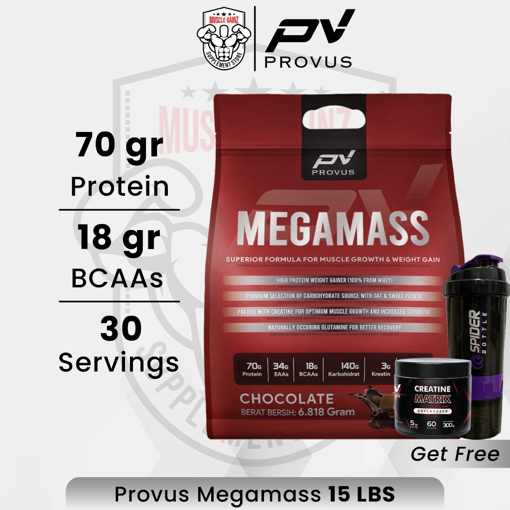 Provus Megamass 15 lbs Gainer Susu Penambah Berat Badan Mass Gainer Mega Mass