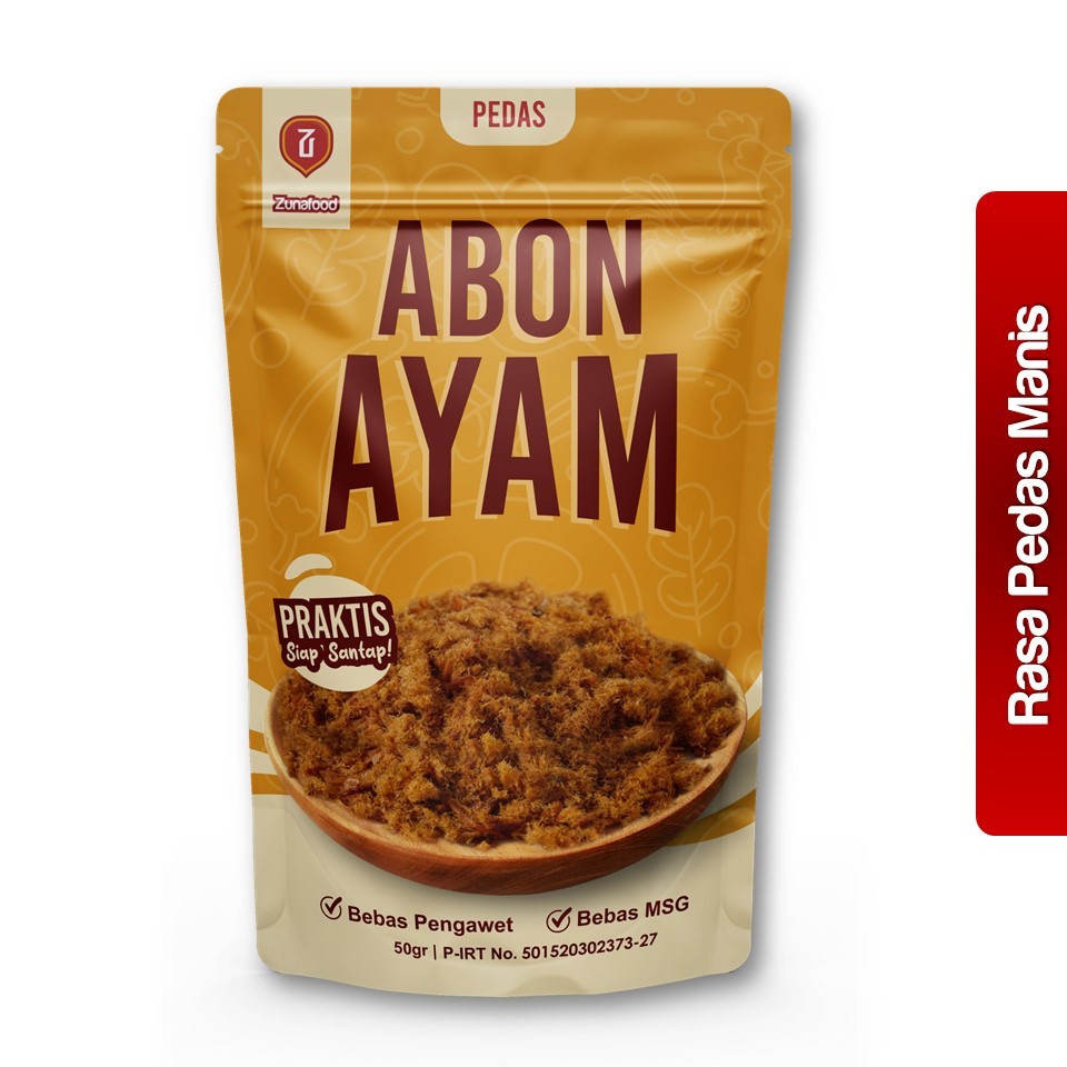 

ABON AYAM PEDAS ZUNAFOOD BEBAS PENGAWET & MSG
