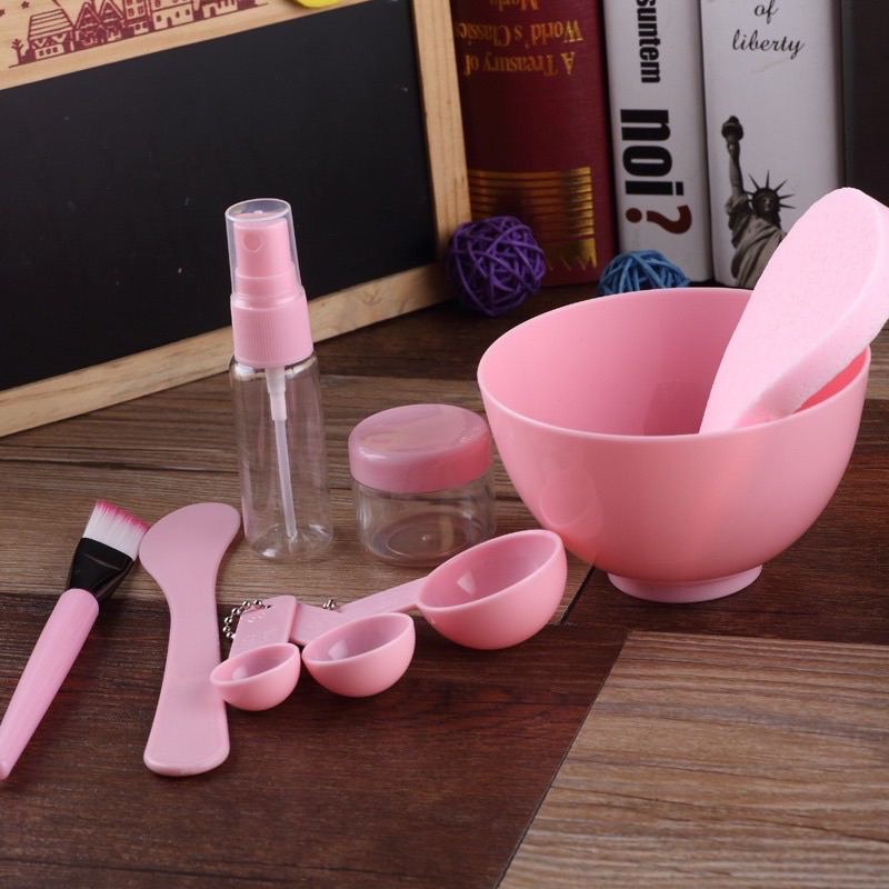 Mangkok Masker Set lengkap 9 in 1 / Mask Tools Set Kuas Alat Make Up / Mangkuk Masker / Alat Masker 