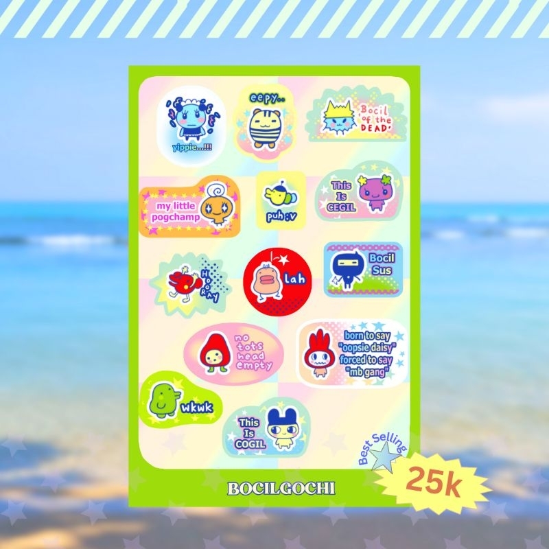 

Sticker Set Glossy Meme Tamagochi - BOCILGOCHI tamagotchi