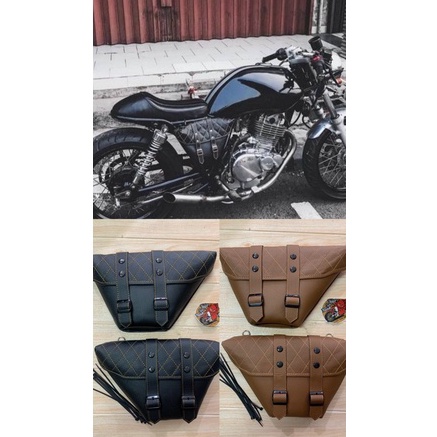 Tas samping side bag tutup cover aki dop box aki caferacer jasptyle motor custom wajik y F3B5