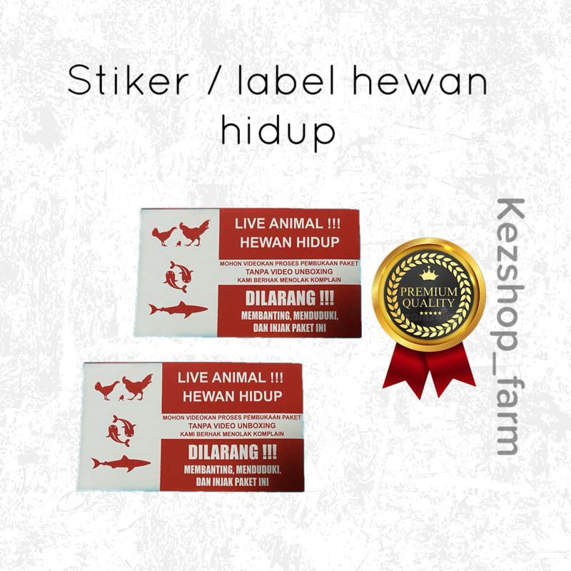 

STIKER LIVE ANIMAL UK 7.5 X 13 CM HEWAN HIDUP UNBOXING FRAGILE