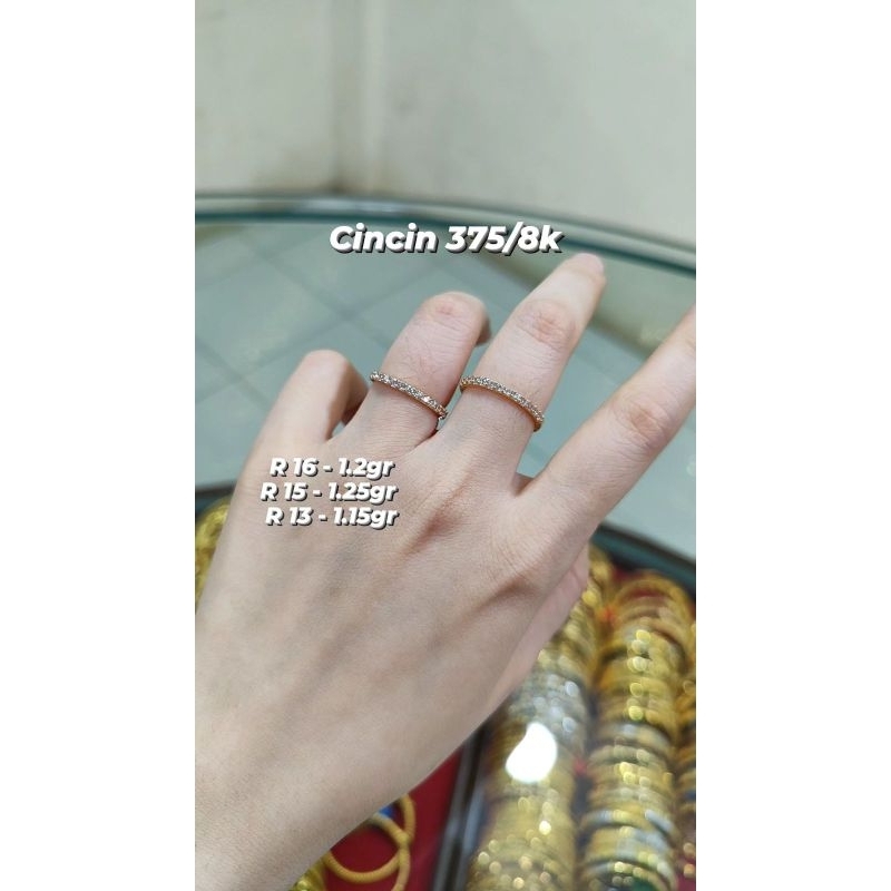 CINCIN EMAS 375/8K CINCIN EMAS ASLI CINCIN EMAS MUDA CINCIN LISTRING CINCIN EMAS LISTRING CINCIN STA