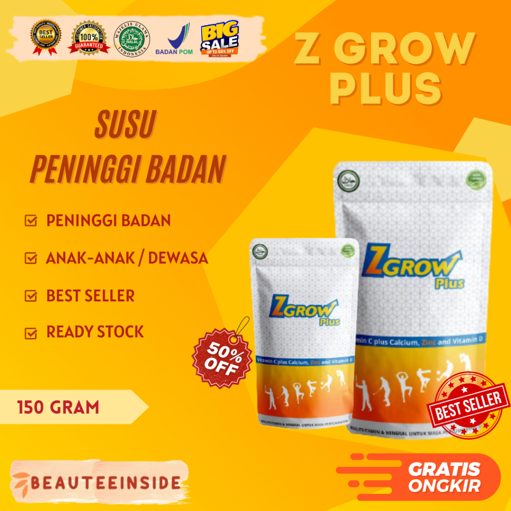 

Z GROW PLUS [BEST SELLER] - SUSU PENINGGI BADAN ANAK/PENINGGI BADAN ANAK DEWASA/ORIGINAL BPOM/ORI