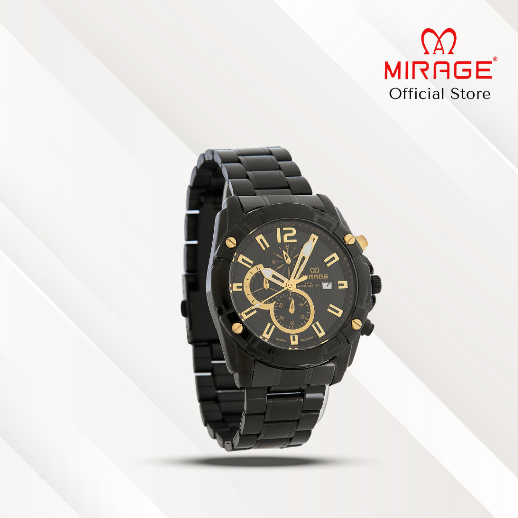 Mirage Jam Tangan Pria Analog 8714 M Full Black Original Stainless