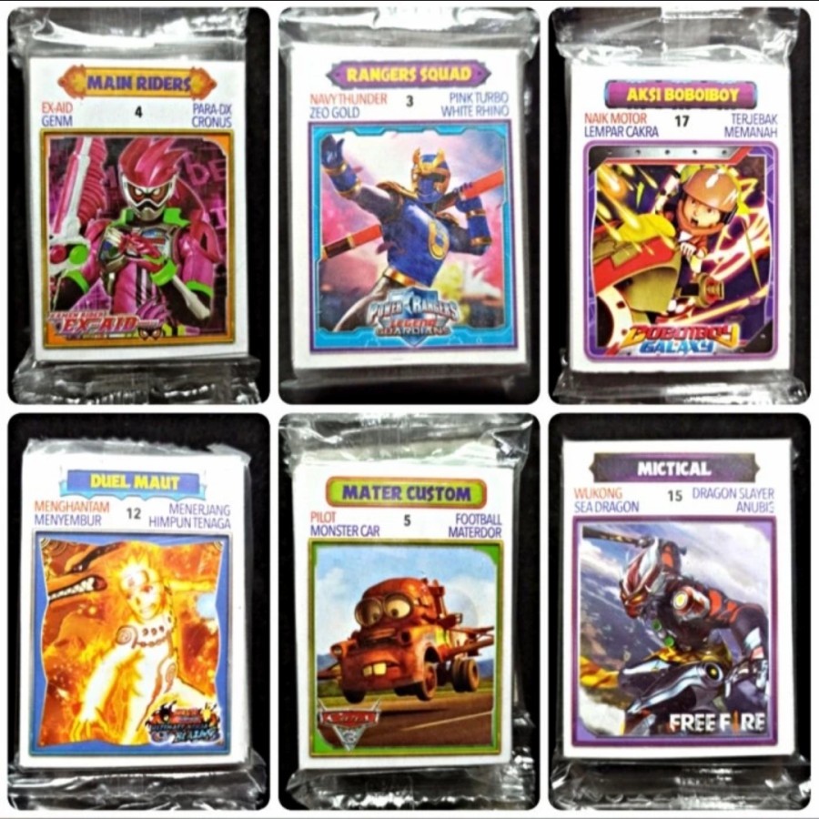 GROSIR KARTU KWARTET KARAKTER MAINAN ANAK KARTU GAMBARAN - Cowok (Random)