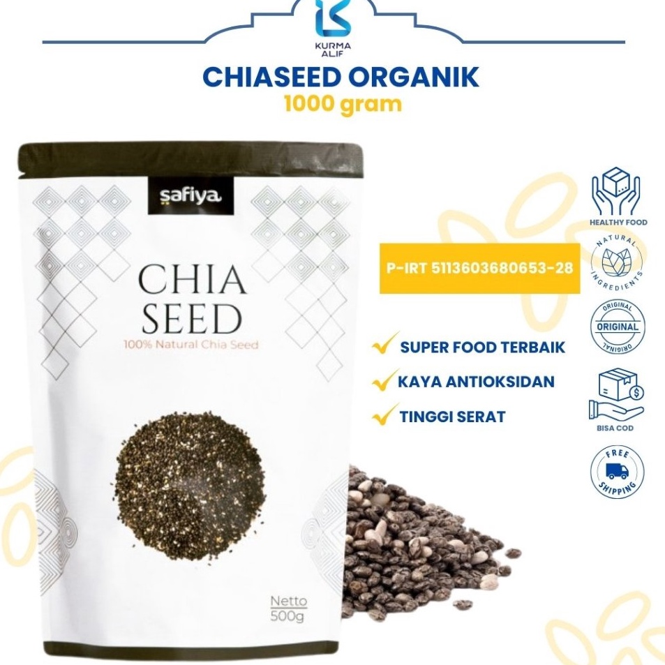 

Best Seller Organic Black Chia Seed 1 Kg Premium Biji Chiaseed Original SAFIYA