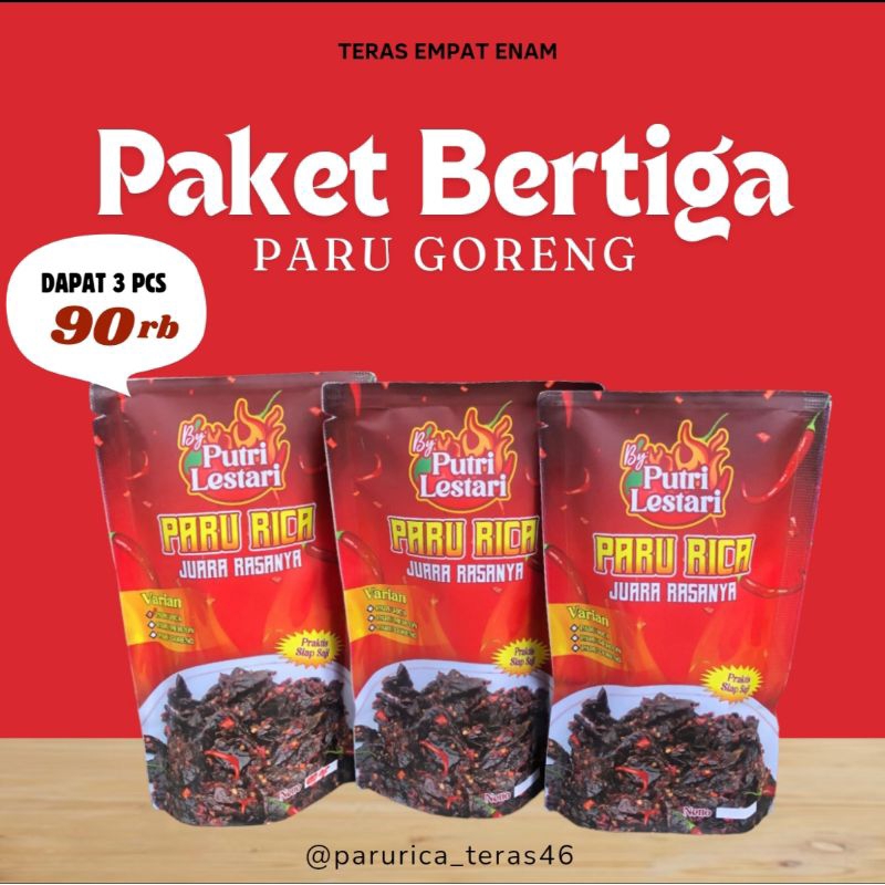 

Paket Bertiga Paru Goreng Original isi 100gram/pcs
