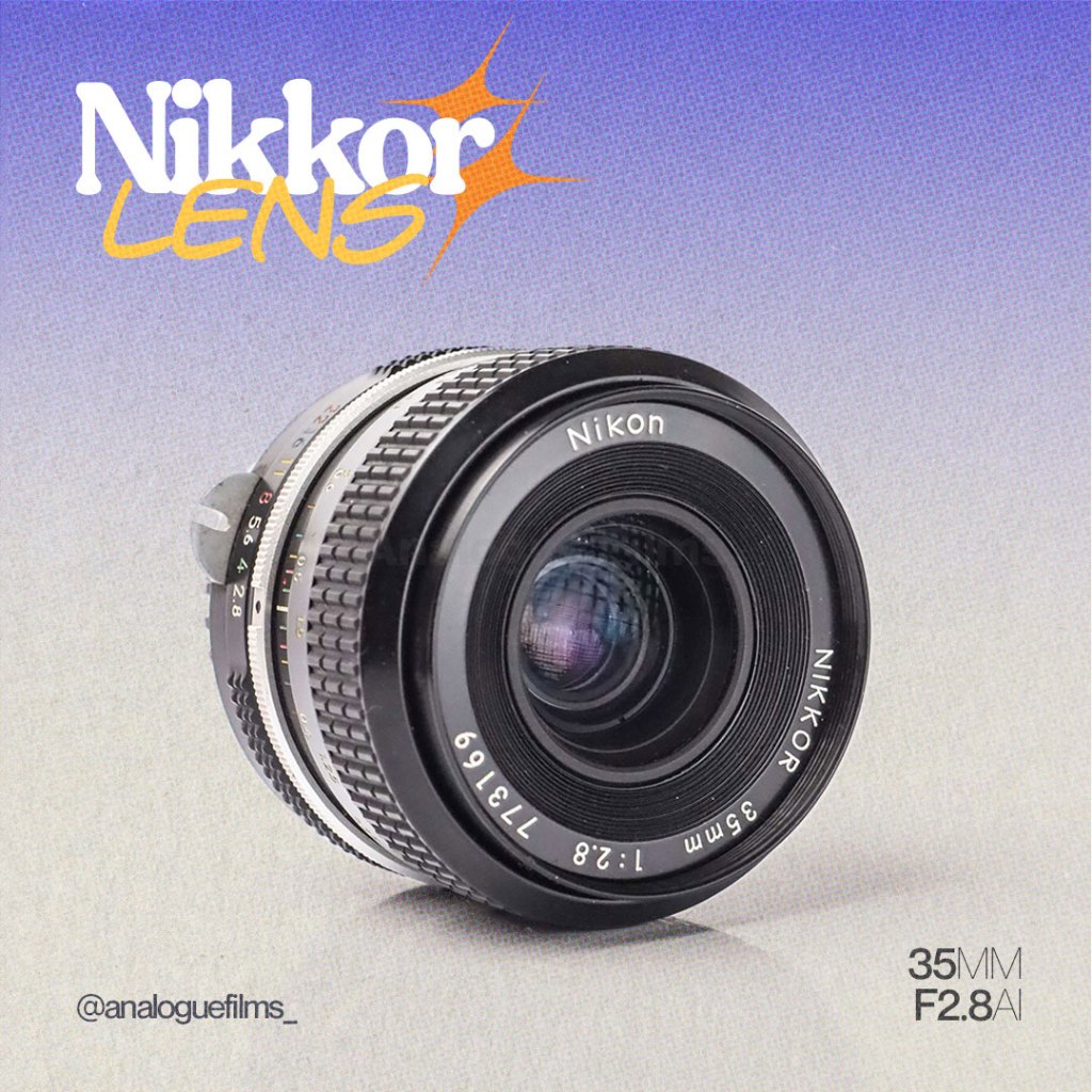 Lensa Manual Nikon Nikkor 35mm f2.8 AI Mulus Normal