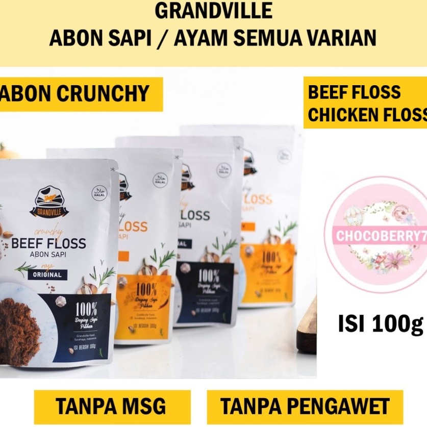 

Readystock Grandville Abon Sapi Abon Ayam 1gr Crunchy Beef Floss Chicken Floss Fish Original Spicy