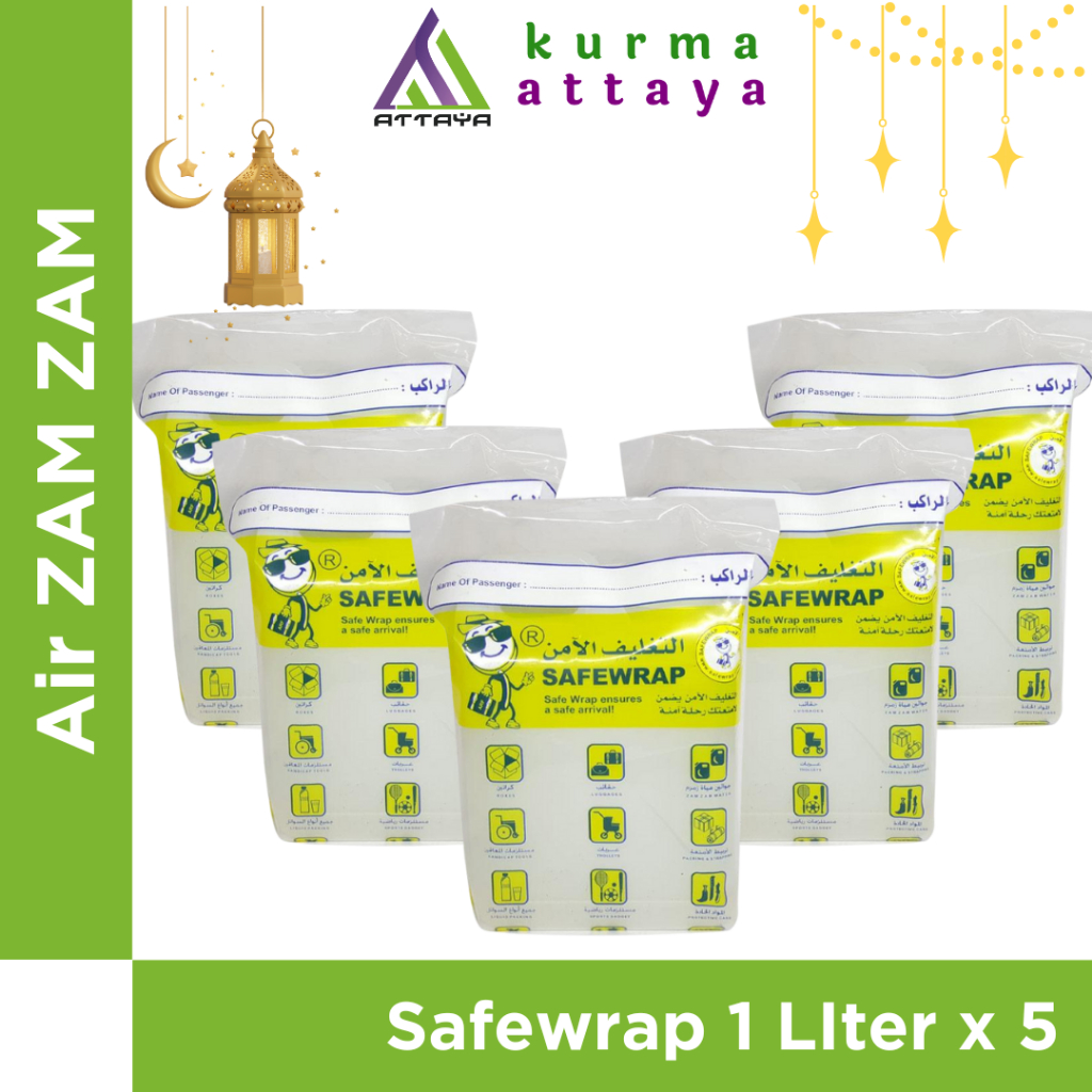 

Air Zam Zam Paket 5 Liter Kemasan Safewrap 1 Liter x 5 derigen