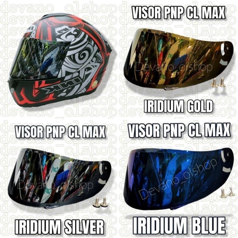 KACA Visor Flat INK CL MAX Iridium Silver Blue Gold Darksmoke Light Smoke Bening Side Pod Non SidPod