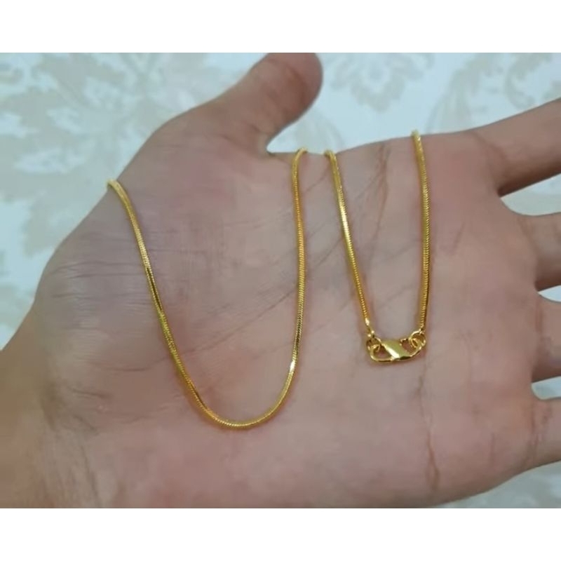kalung belut lapis emas 24karat