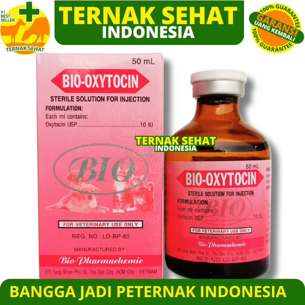 BIO OXYTOCIN 50ml - Hormon Perangsang Kontraksi Uterus dan Kelenjar Susu Hewan Sapi Kambing Babi - S