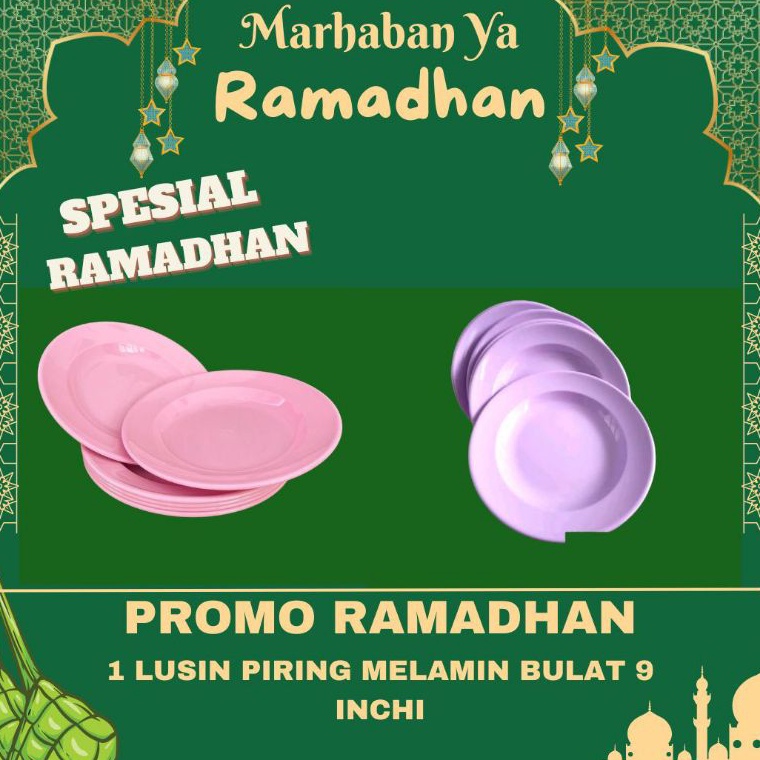 LANGSUNG ATC PROMO 1 LUSIN 12 PCS PIRING MAKAN MELAMIN  PIRING MAKAN MELAMIN  COD PIRING MAKAN