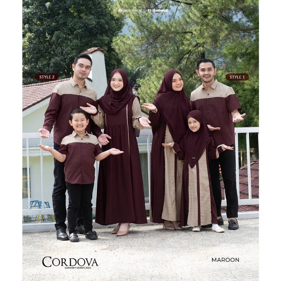 Tren Kekinian Sarimbit 224 Terbaru Yasmeera CORDOVA MAROON Yasmeera Sarimbit Terbaru 224 Sarimbit Ya