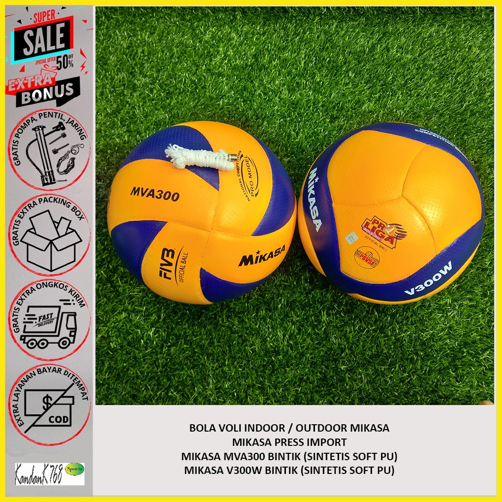MIKASA Bola Voli MVA300 & V300W Grade Original Bola Volly Mikasa Asli Import